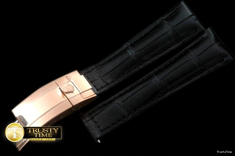 1004 Fashionable ROLACC019E – Black Croc Strap RG 20 16  New Insignia Deployant 835